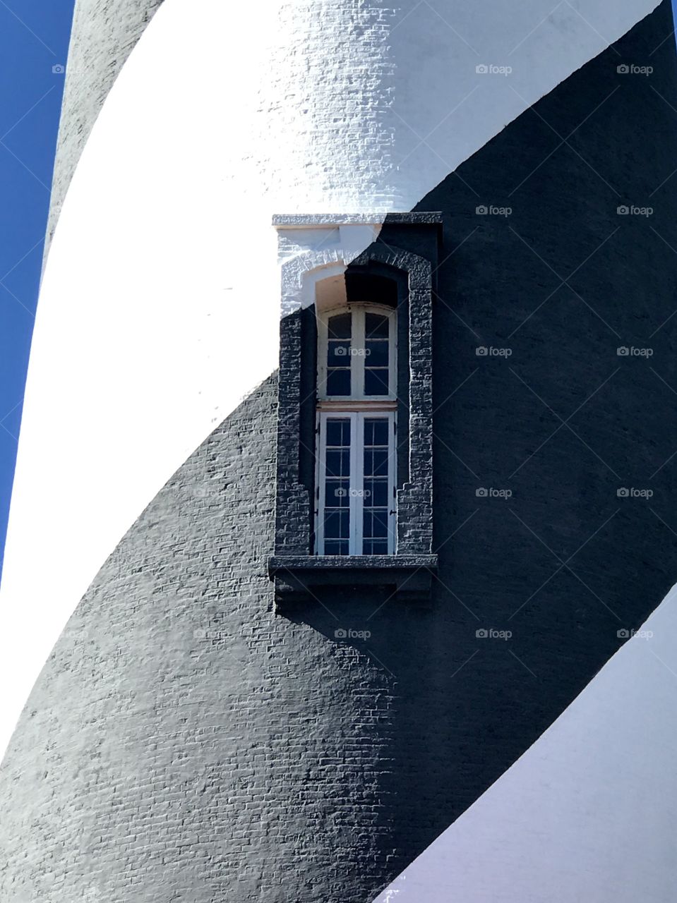 Closeup of a lighthouse window 