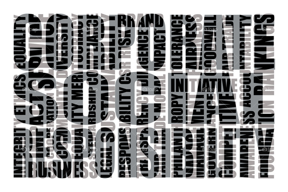 Corporate social responsibility in black and white colours