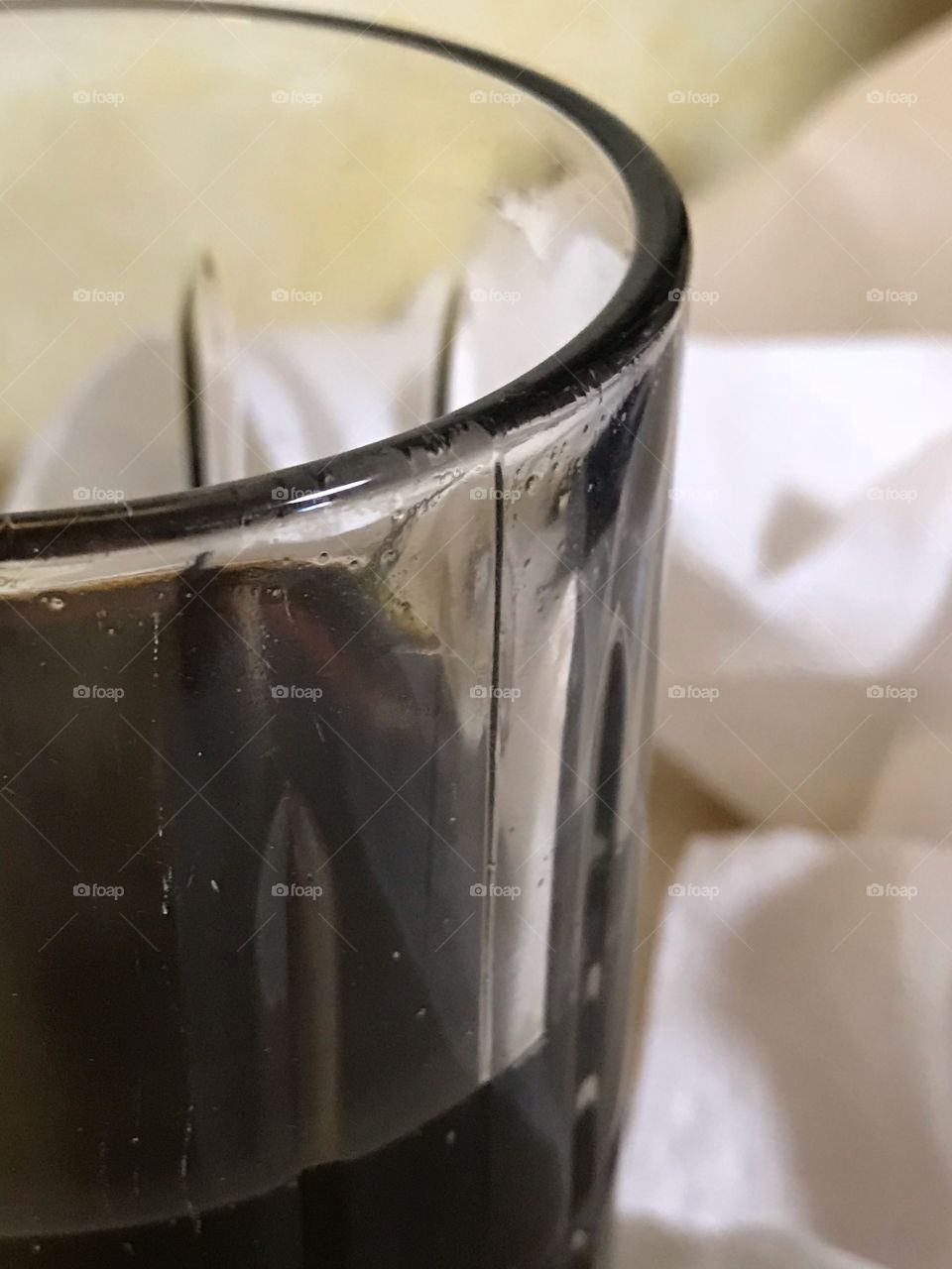A cracked drinking glass