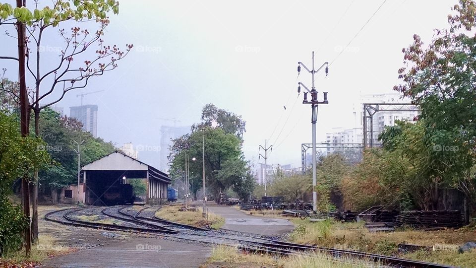 Rail Yard. Rainfall in march here in India