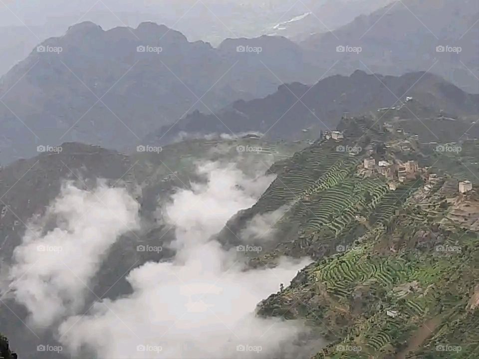 Glory be to God, the magnificent and picturesque view and the natural green trees are a view that is nothing more wonderful than it