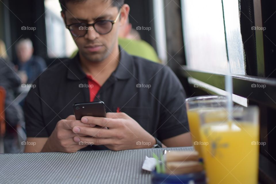 Eating in a restaurant 