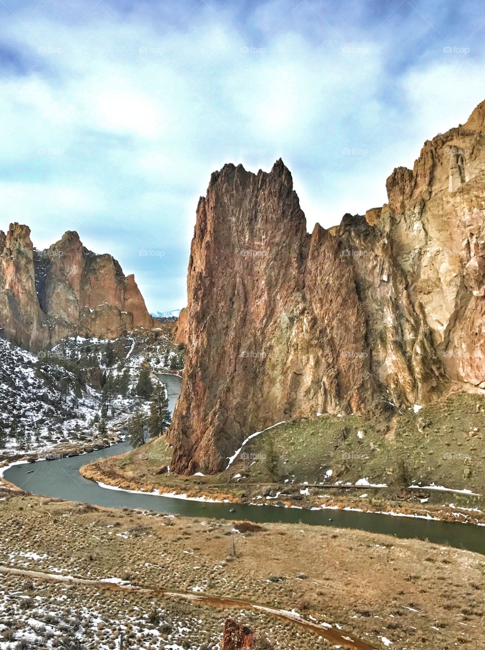 Smith Rock State park in winter