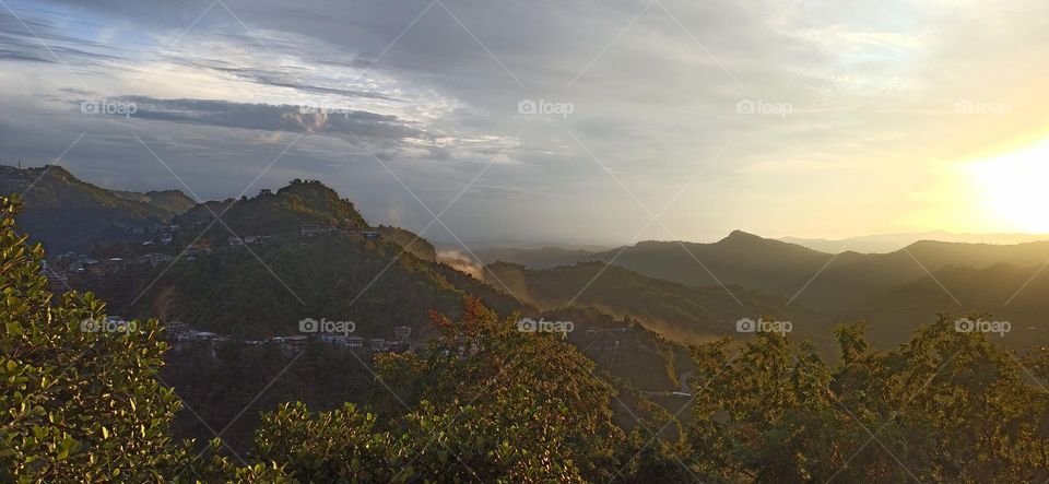 The nature beauty of Mizo Land in sunset