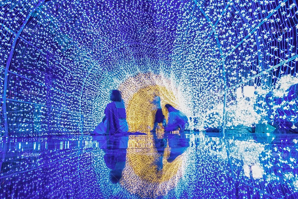 Visitors enjoy at light up 2020 festival in Thailand
