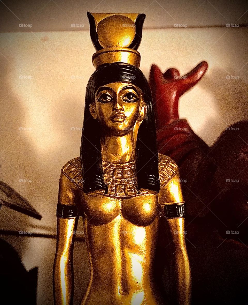 A statue of Hathor. The image of this ancient Egyptian Goddess is full of enchantment.