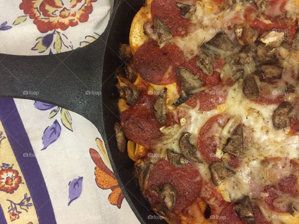 Italian comfort food in a cast iron skillet 