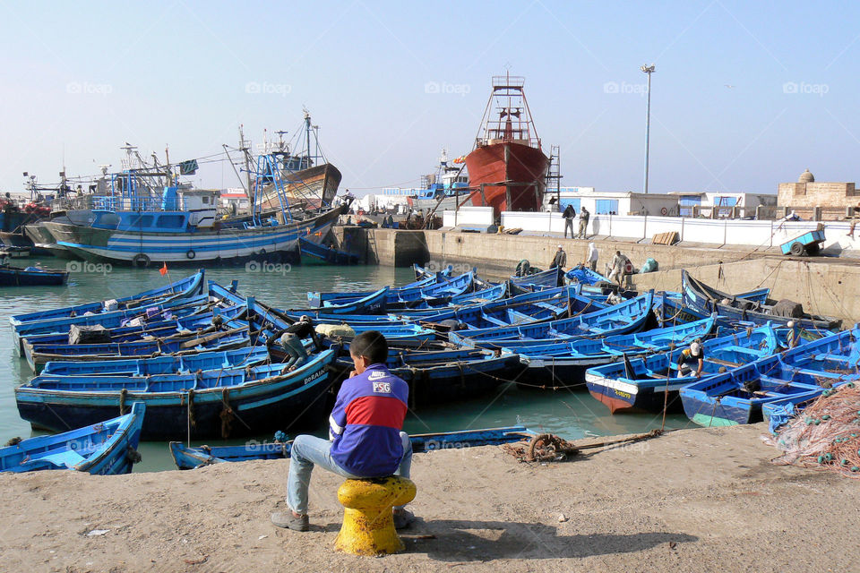 Boat harbor in Essaouiro Morocco