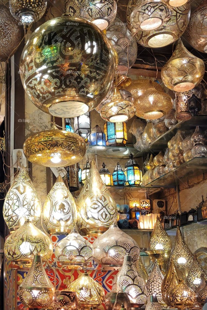 Lamps at Khan el-Khalili Cairo Egypt