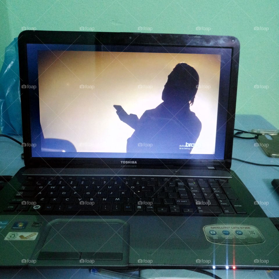 watching a movie on the computer