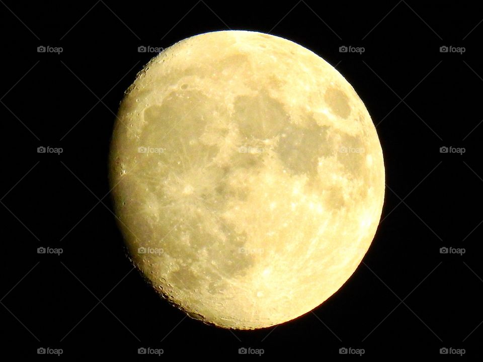 High angle view of full moon