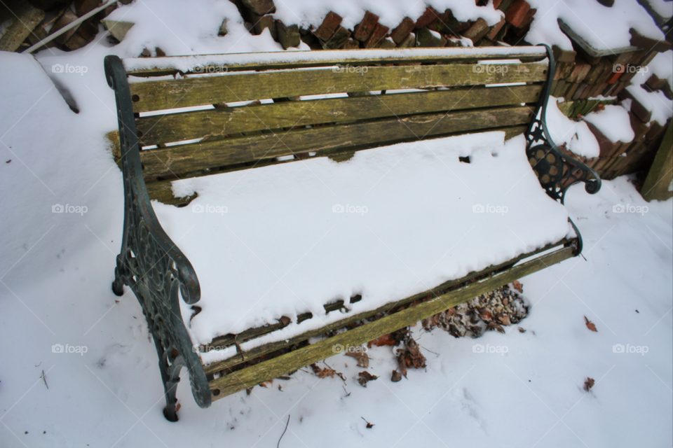 snow winter bricks bench by twilite