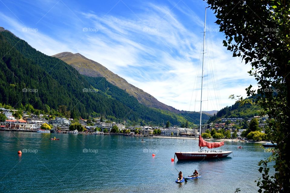Lakeside view of queenstown