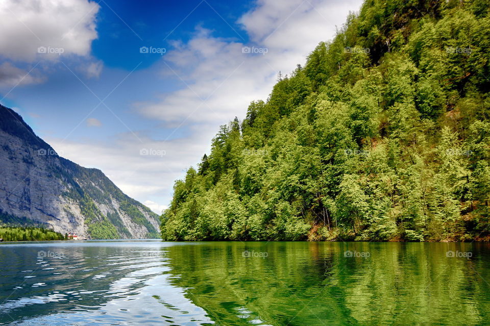 Scenics view of idyllic lake