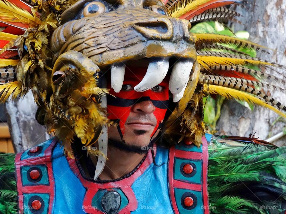 Colorful Mayan Costume In Mexico