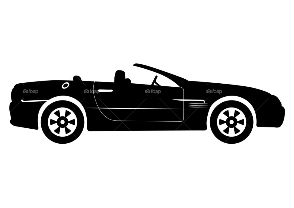 Convertible open car illustration