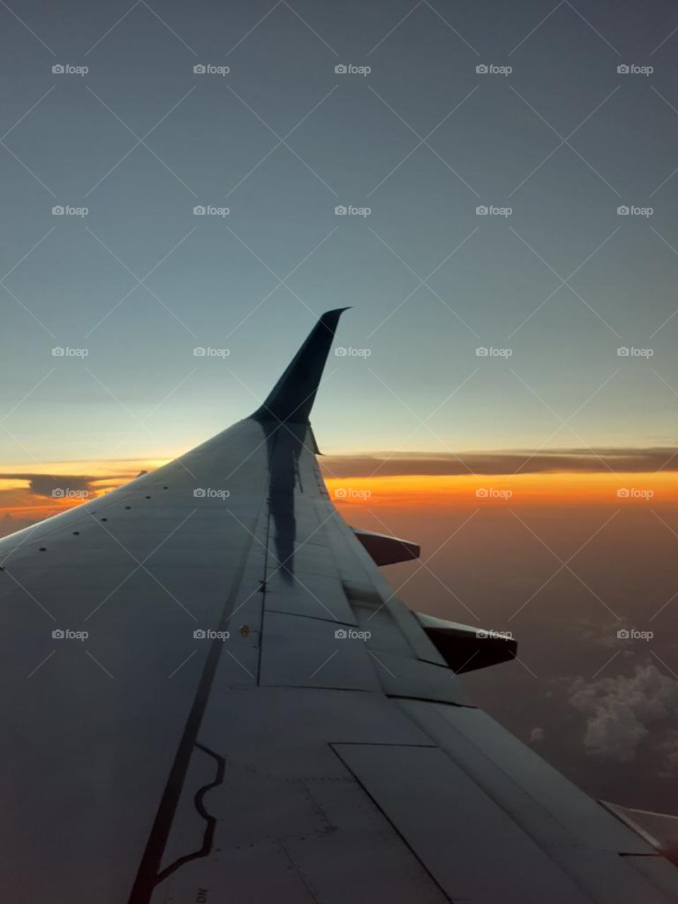 Vibrant Sunset From Plane View