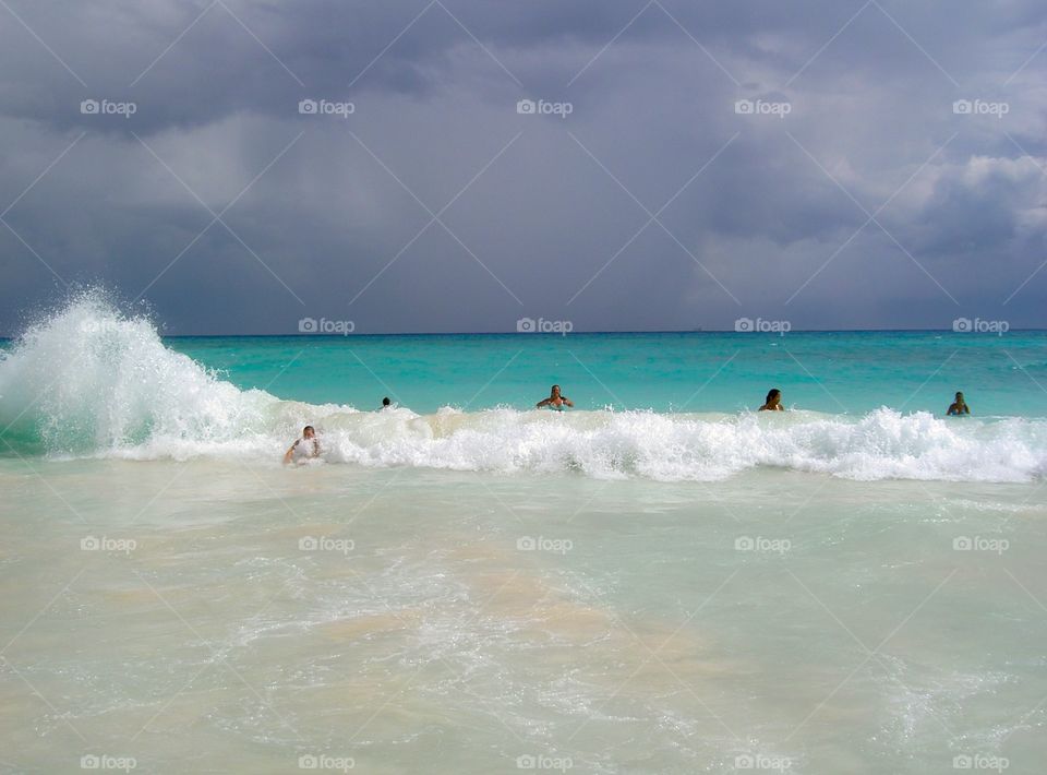 People enjoying in sea