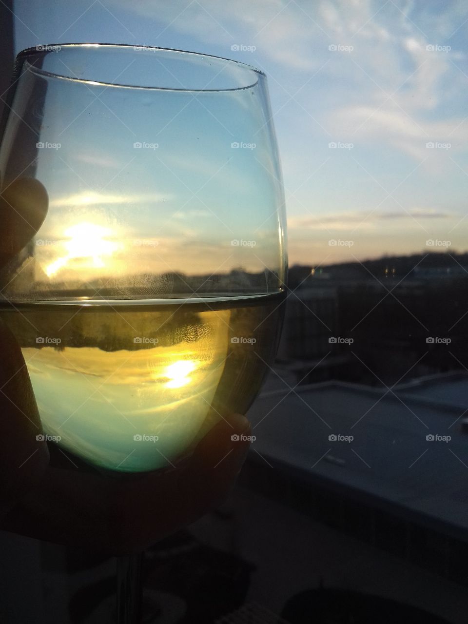 sunset through the glass
