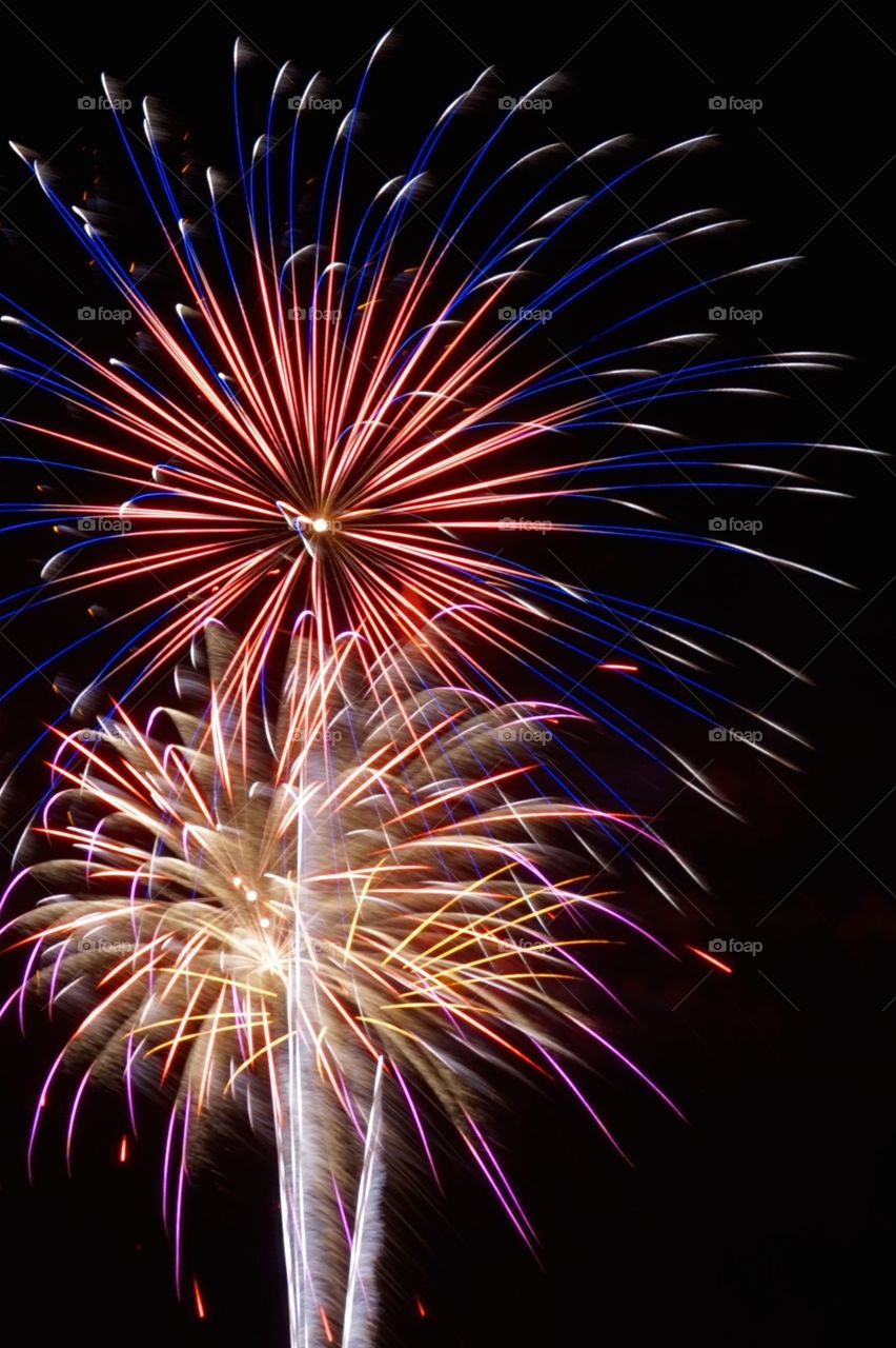 Long exposure fireworks shot on the 4th of July 