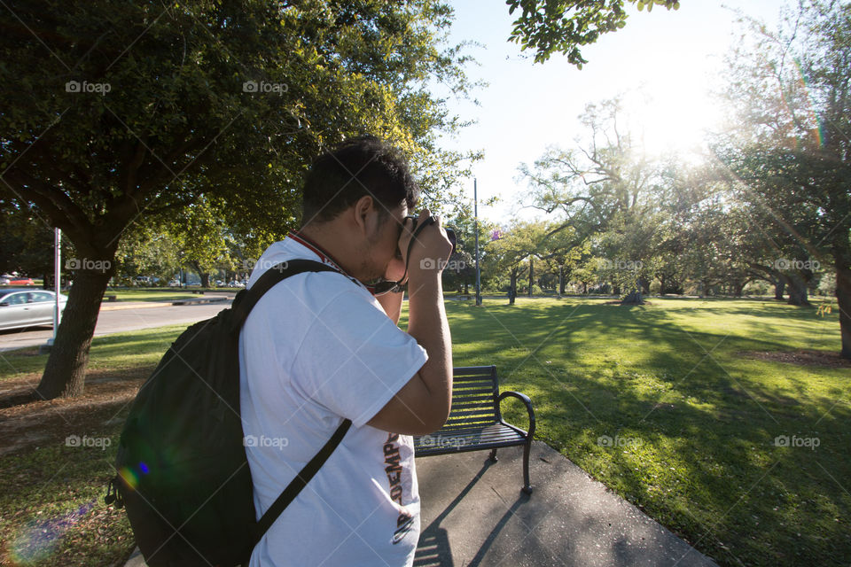 Photographer in the park 