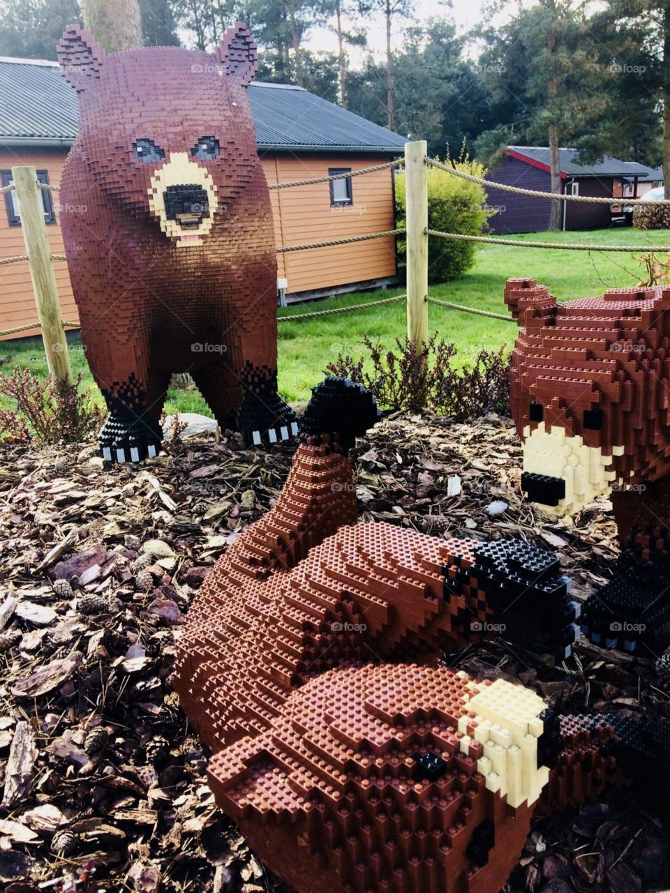 Lego built bears playing