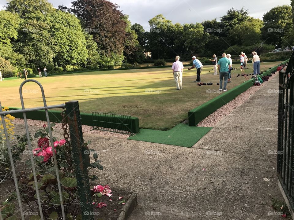 Lawn bowling in St. Andrews fife Scotland 