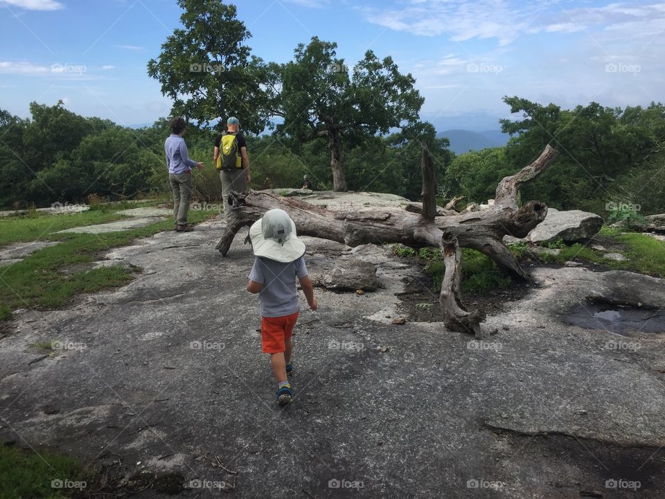 Hiking on the Top of a Mountain