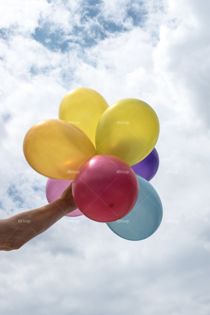 Colourful baloons on the  sky