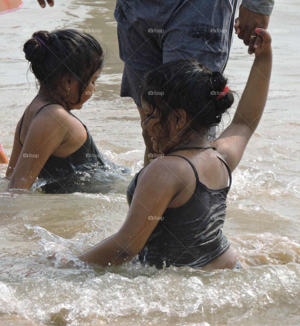 Enjoying the summer in the sea beach