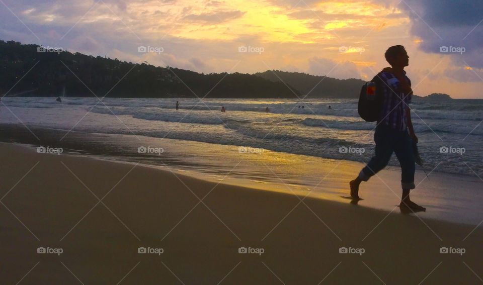 Patong Beach Sunset ,Phuket,Thailand