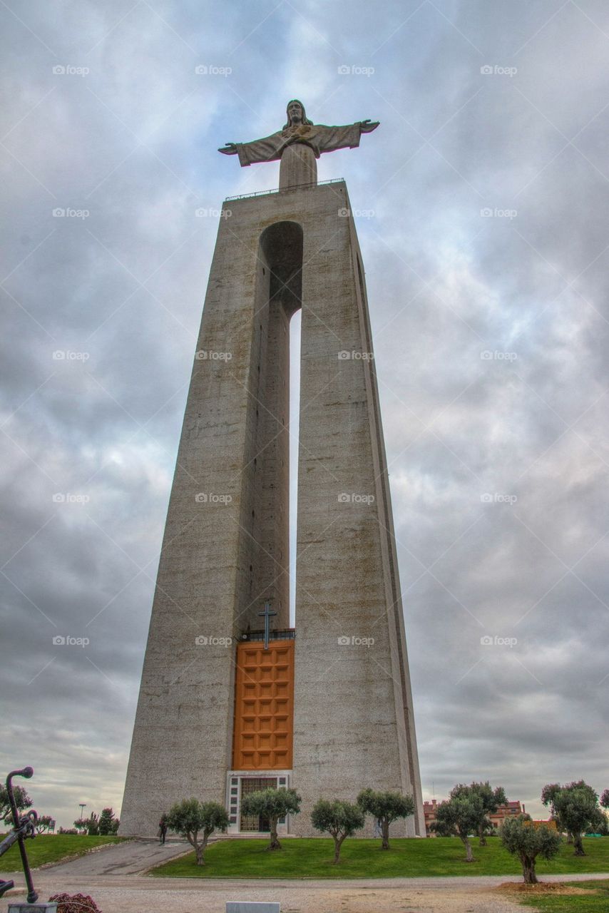 Low angle view of jesus statue