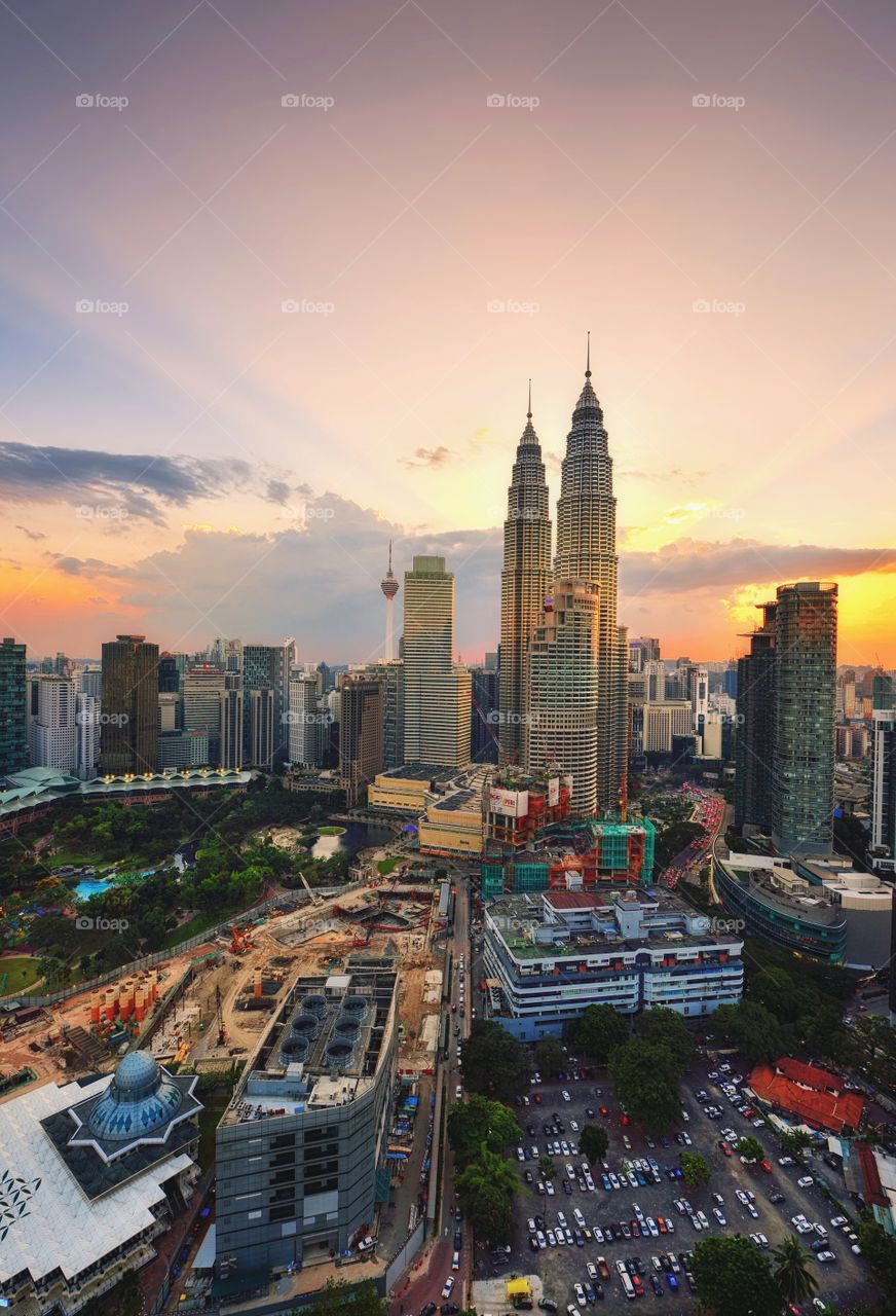 Kuala Lumpur city at sunset
