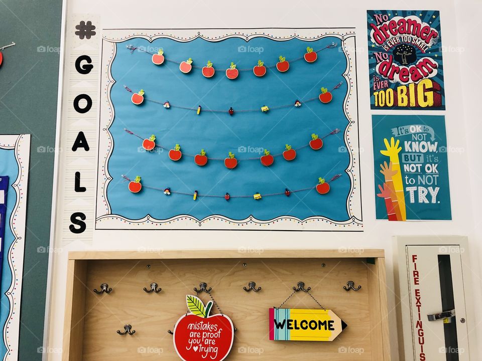 Goal board where students can post there monthly reading goals. 