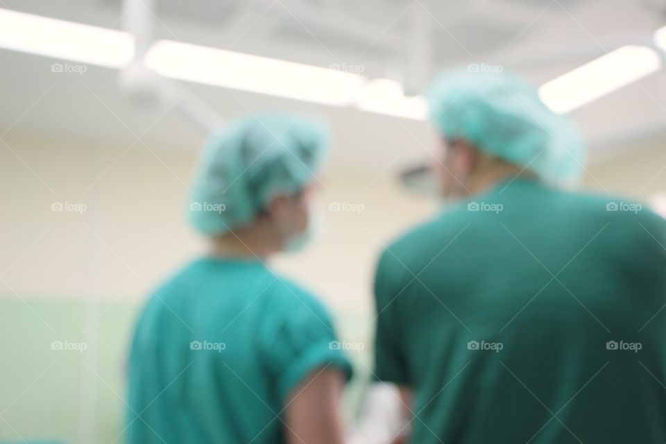 Two doctor consulting case in operating room