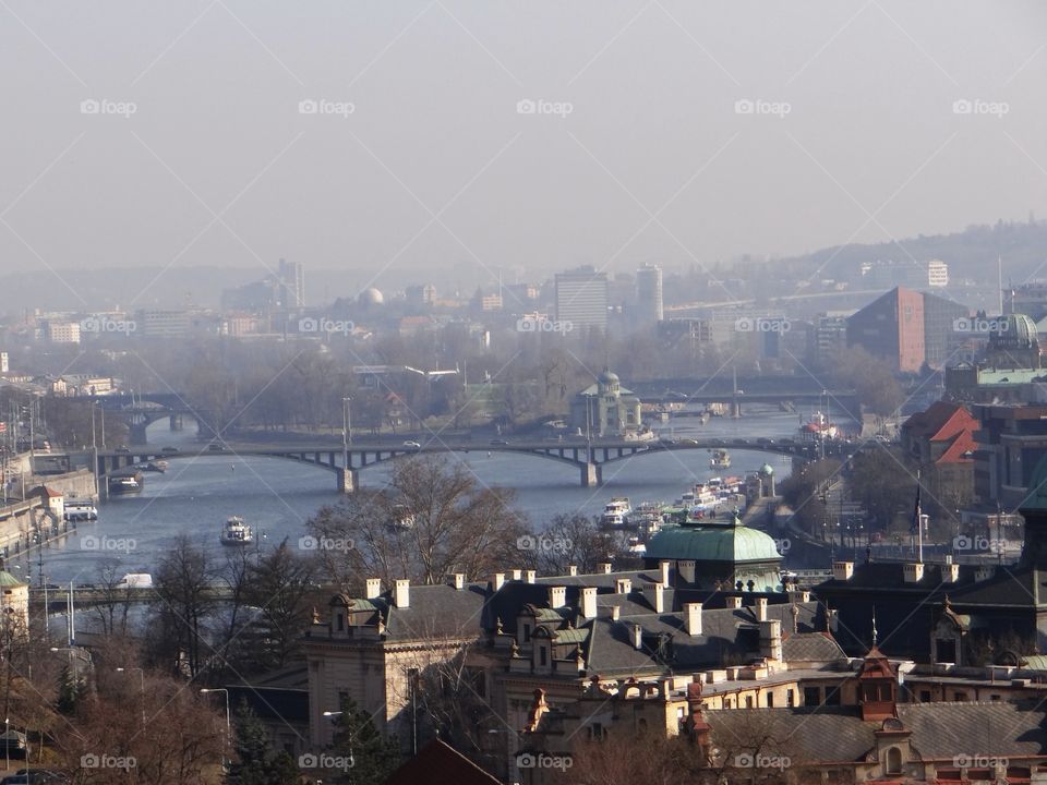 One day in Prague. View from old town Hradcany