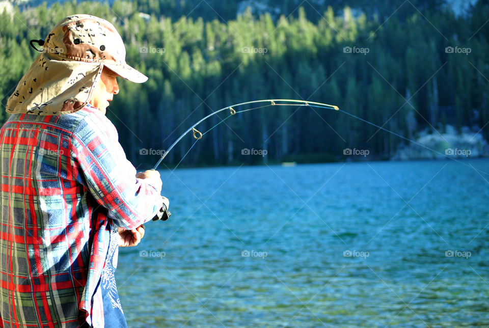 Man fishing at the lake