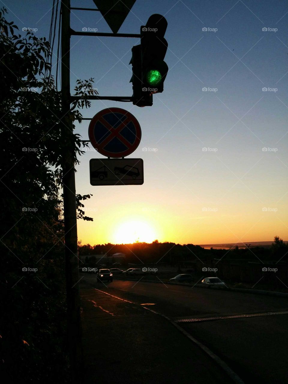 No Person, Street, Sunset, Light, Road