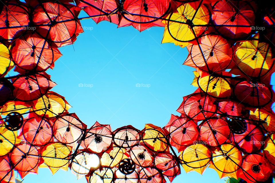 Umbrellas  . An art installation of umbrellas at Governor's Island, NYC