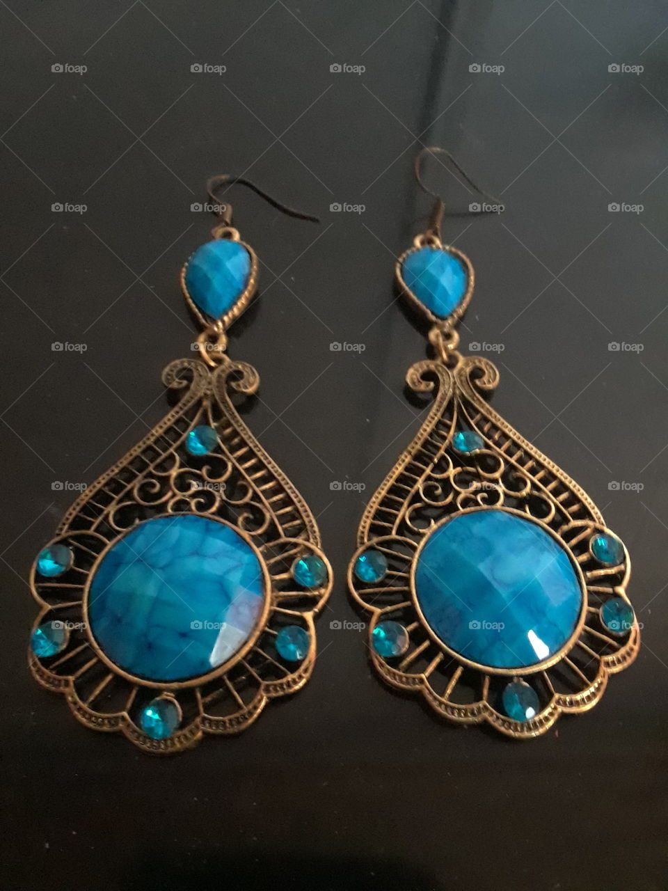 blue antique earrings