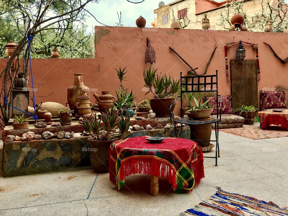 Interesting Moroccan Courtyard-Asni
