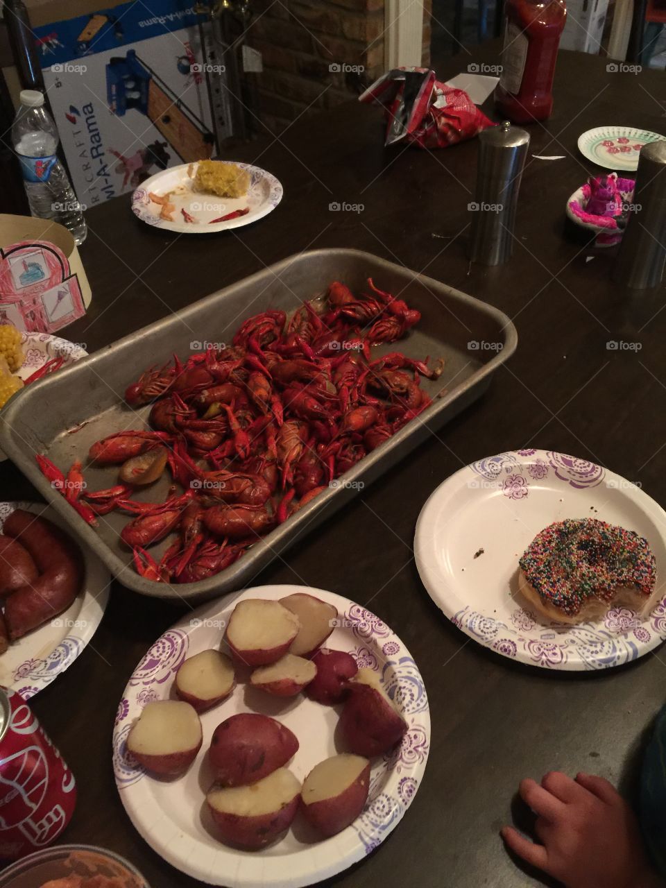 Crawfish and a donut 