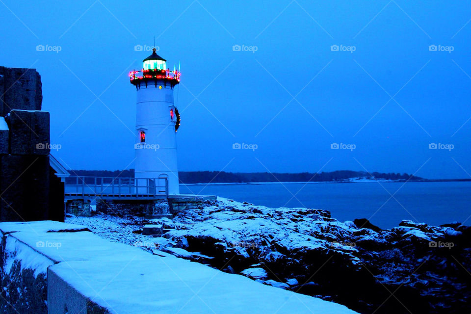 Portsmouth Harbor Lighthouse at Christmas