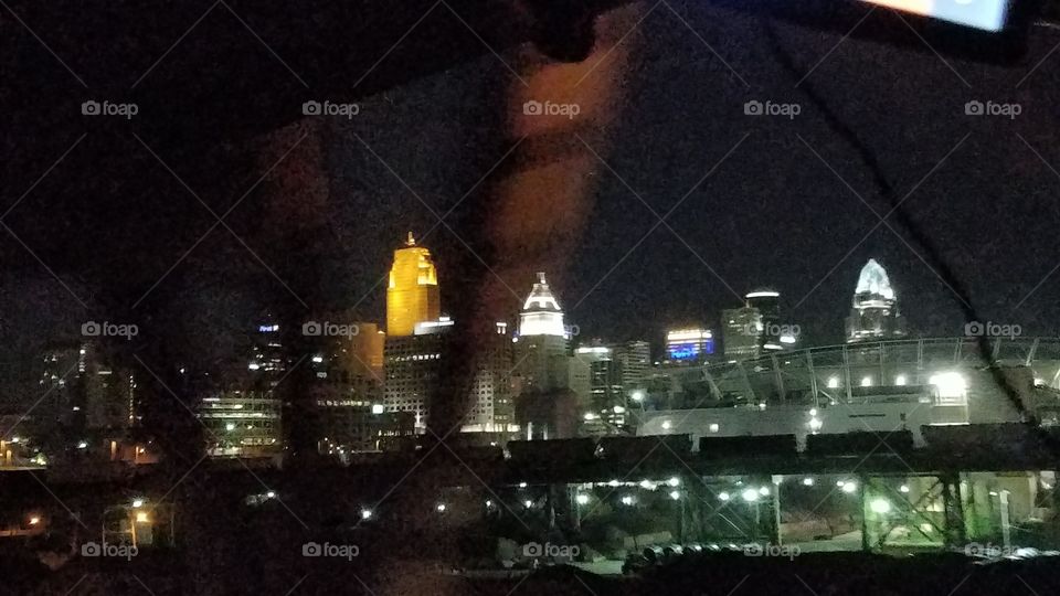 Cincinnati from Ohio River Bridge