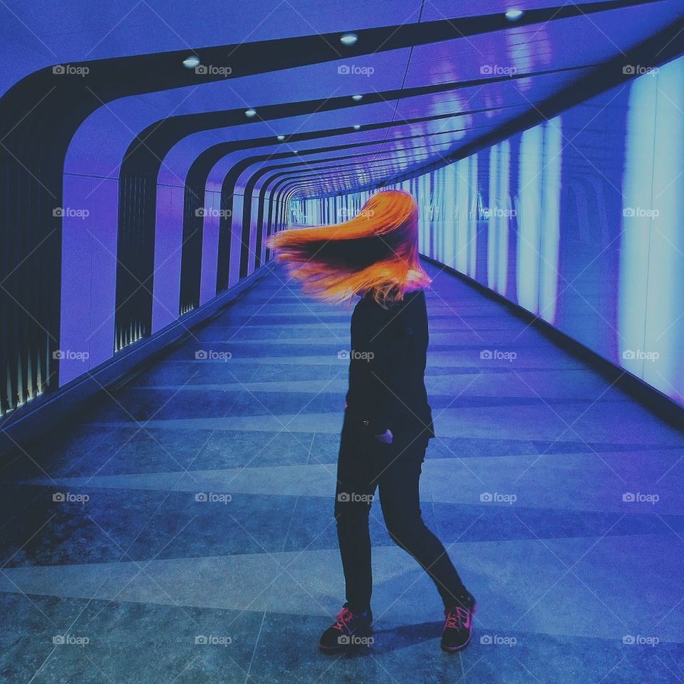 tunnel full of redhead woman