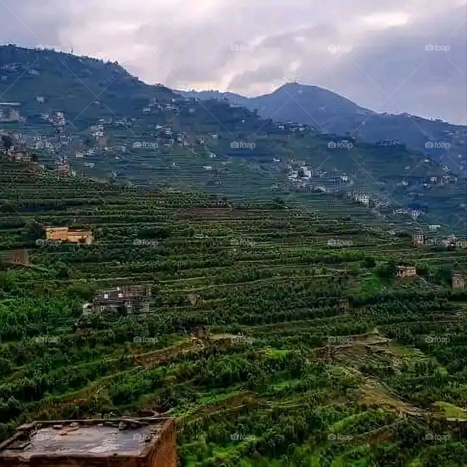 Glory be to God, the magnificent and picturesque view and the natural green trees are a view that is nothing more wonderful than it