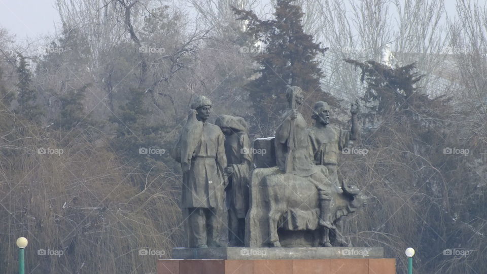 Monument to peasants in Kyrgyzstan