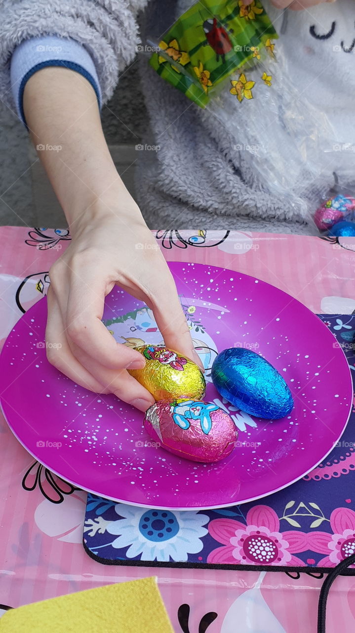 Easter eggs pink