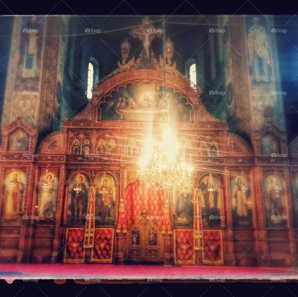 Interior of a Bulgarian Orthodox Church in Vidin