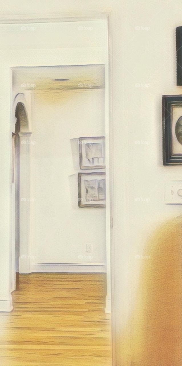 arch way architecture creamy and gold rare art